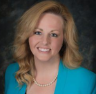 A woman with blonde hair.