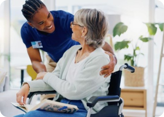 A doctor talking to a patient.