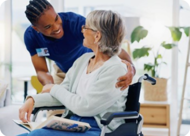 A doctor talking to a patient.