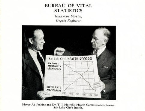 BUREAU OF VITAL STATISTICS GERTRUDE MOYLE. RECORD mgrH Increases Ab Dr. T. J. dim Salt City' ,