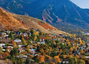 A town in the mountains.