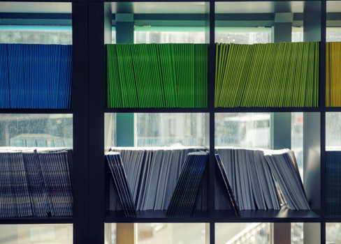 A room with many windows.