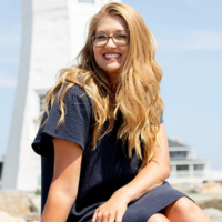 A woman with long hair.