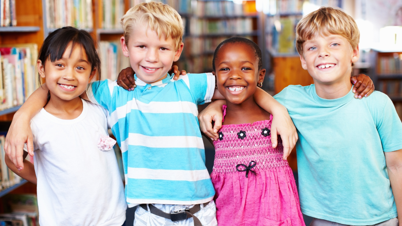 A group of children posing for a photo.