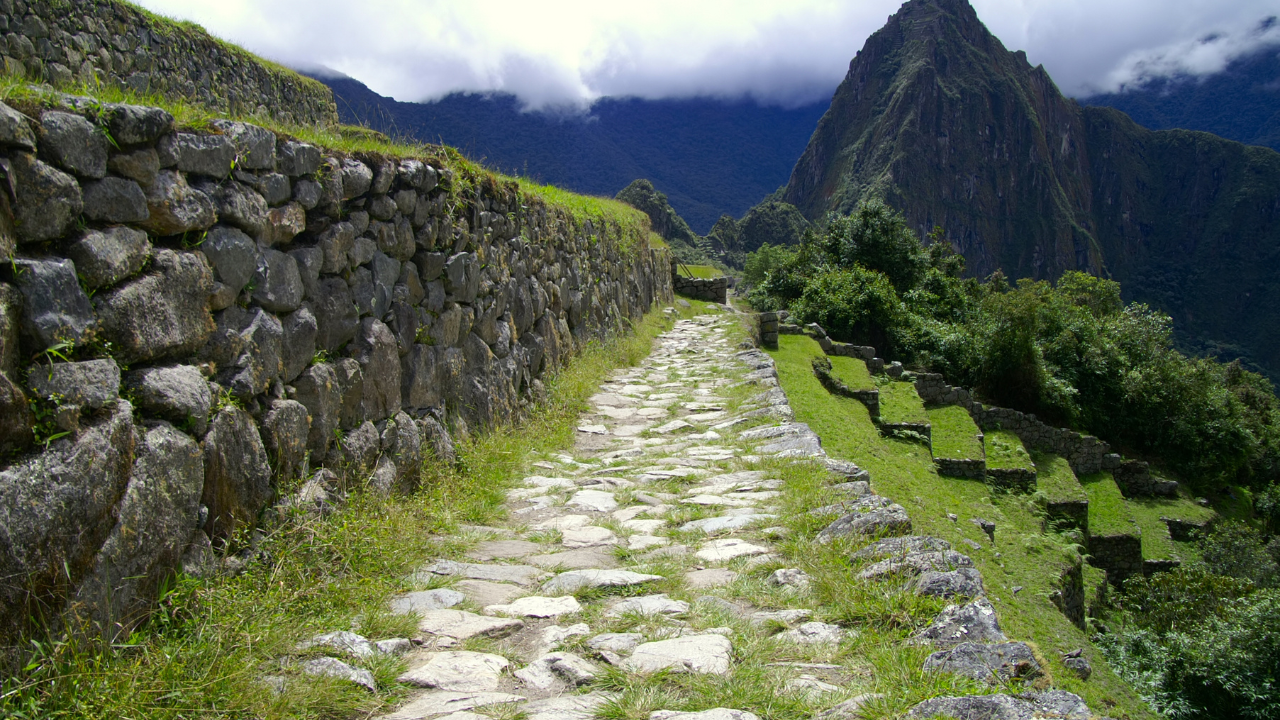 A rocky path in a mountainous region.