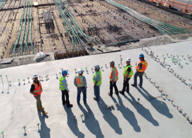 A group of people on a snowy mountain.