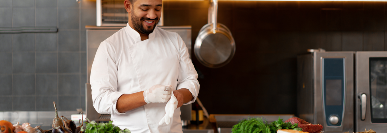 A man in a white coat.