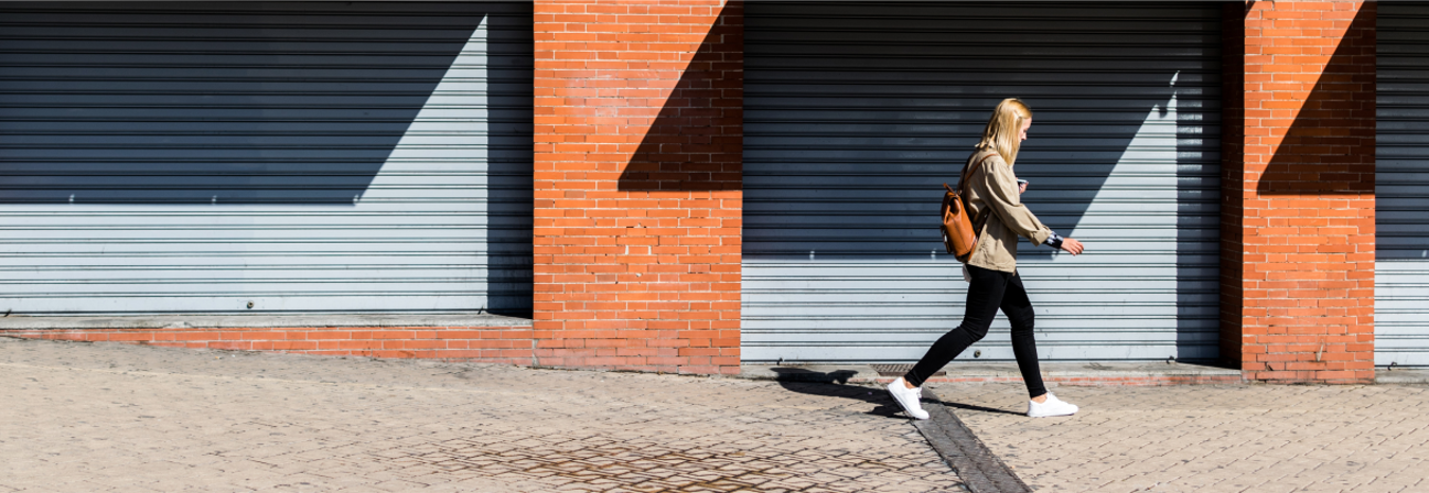 A person walking outside.