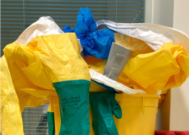 A group of yellow bags.