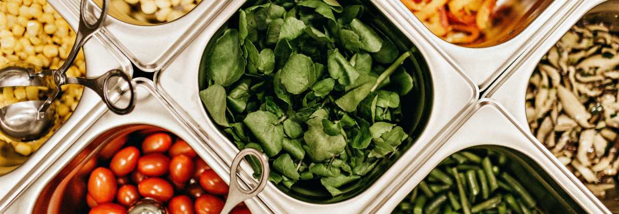 A bowl of food.