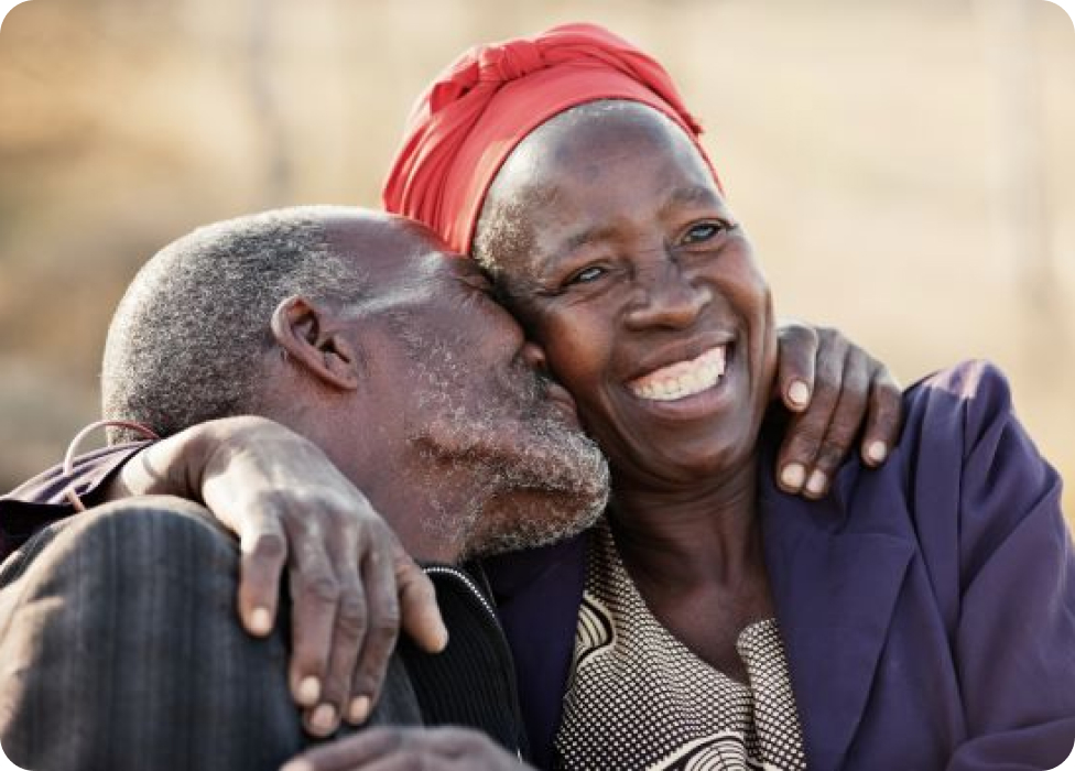 A man holding a baby.