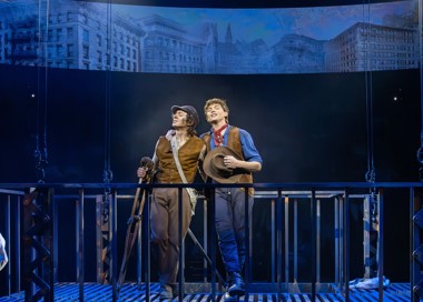 A couple of men on a stage.