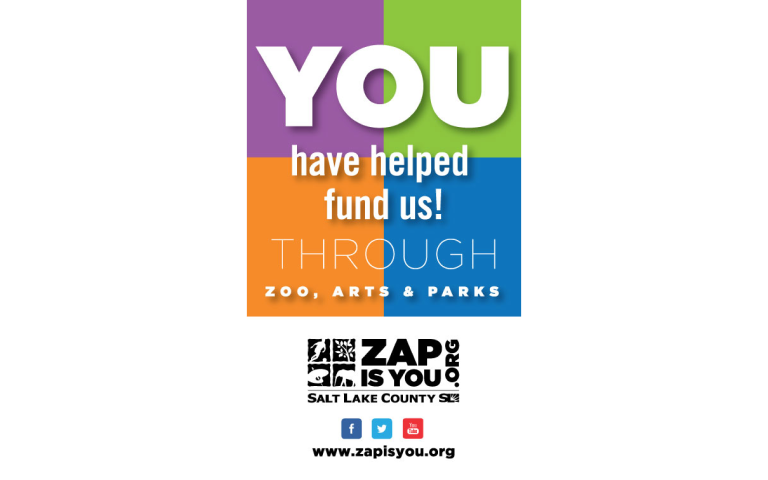 have hilped fund us! THR ZOO, AR a PARKS ZAP SALT LAKE COUNTY www.zapisyou.org