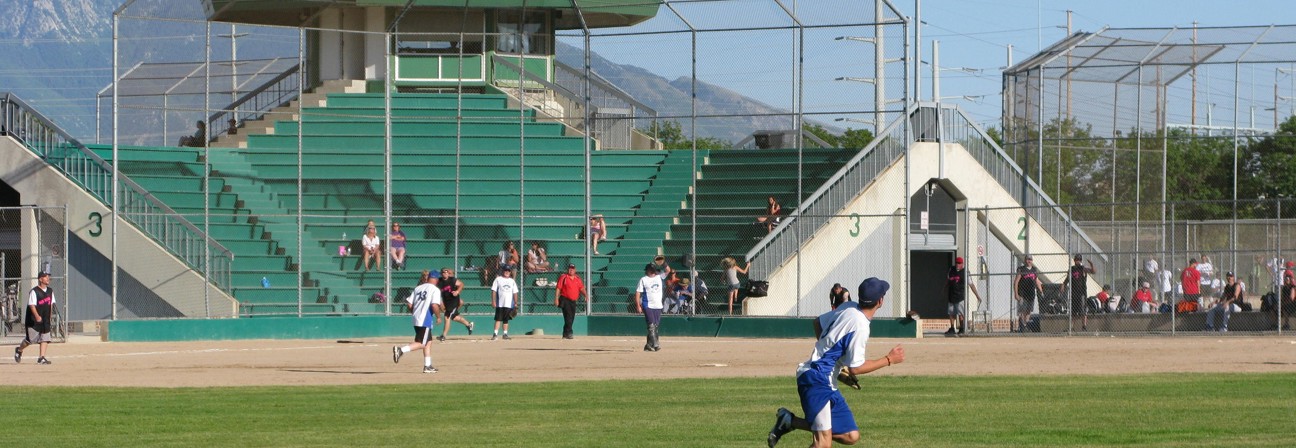 A group of people playing football.