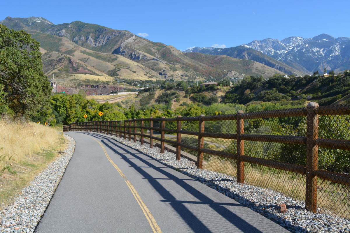 A road with a fence along it.